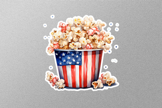 American Patriotic Popcorn Sticker