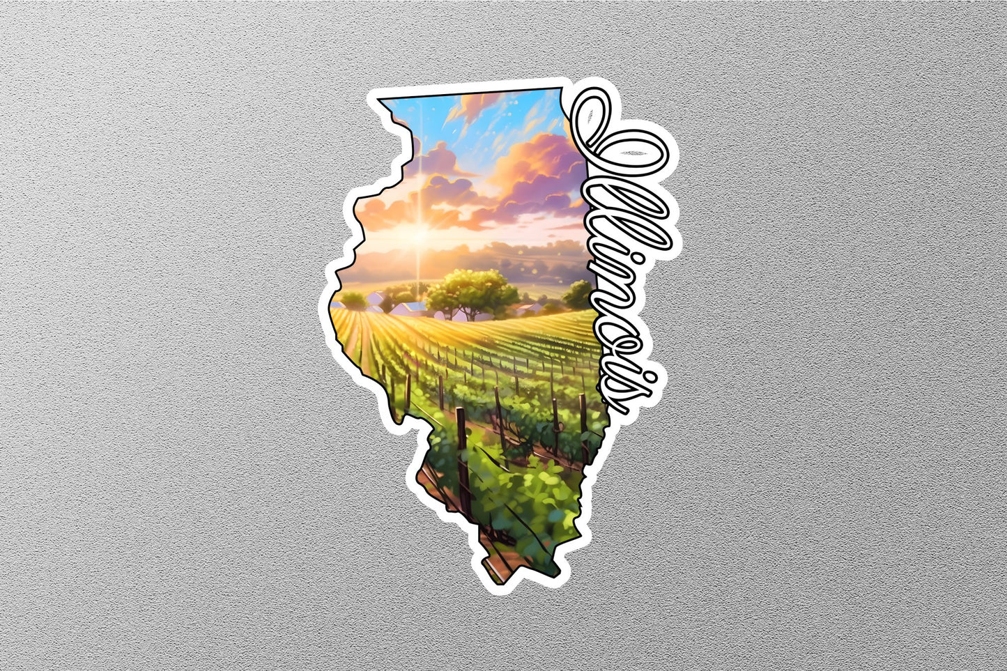 Illinois Map State Sticker