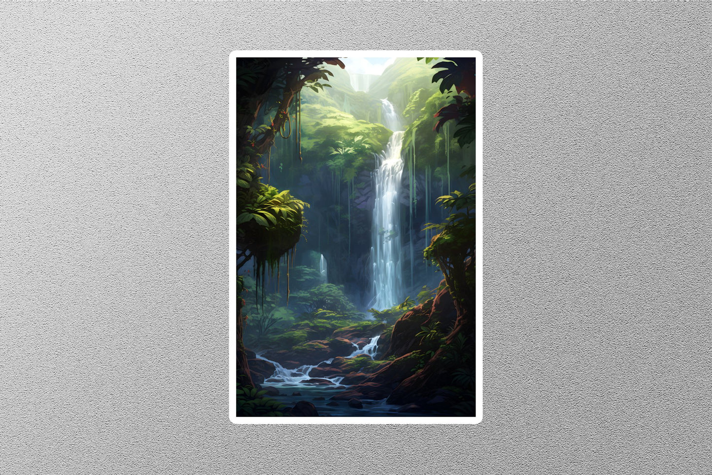 Wholesale Waterfall Green Forest Travel Sticker