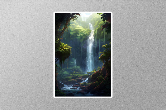 Wholesale Waterfall Green Forest Travel Sticker