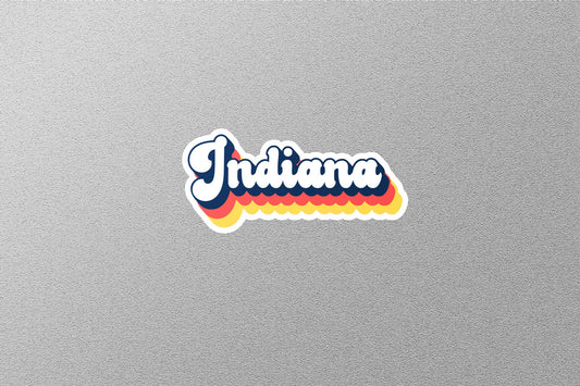 Retro Indiana State Sticker