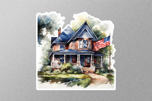 Patriotic House Sticker