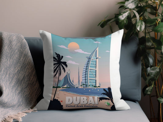 Vintage Dubai Throw Pillow