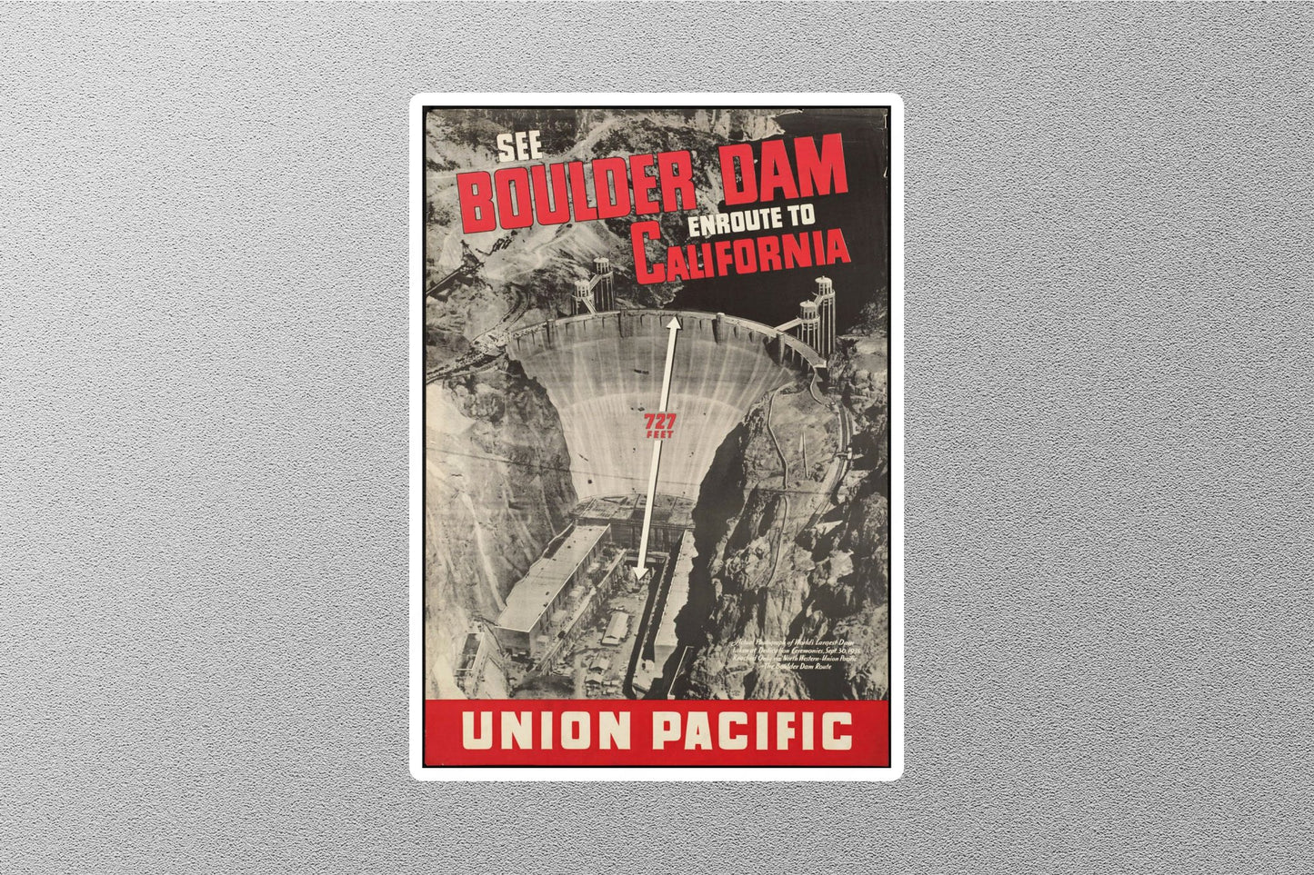 Vintage Boulder Dam En-route To California Travel Sticker