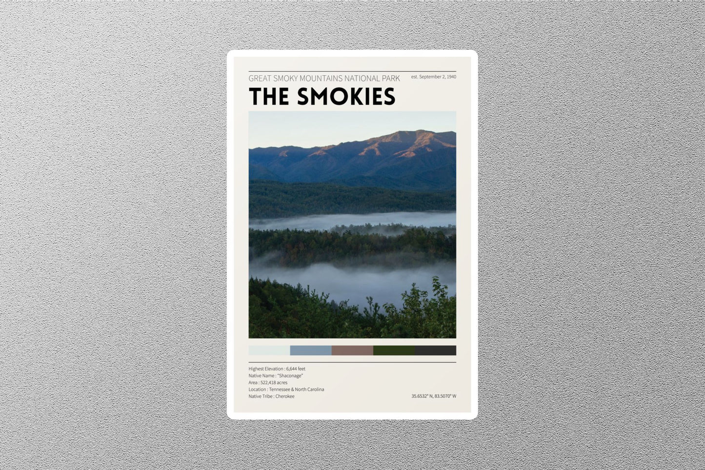 The Smokies Travel Sticker