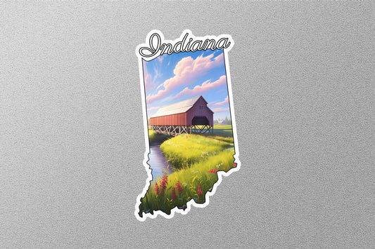 Indiana Map State Sticker