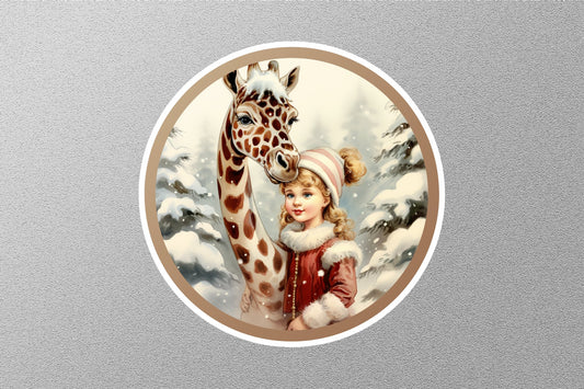 Cute Kid With Jerrafe Winter Holiday Sticker