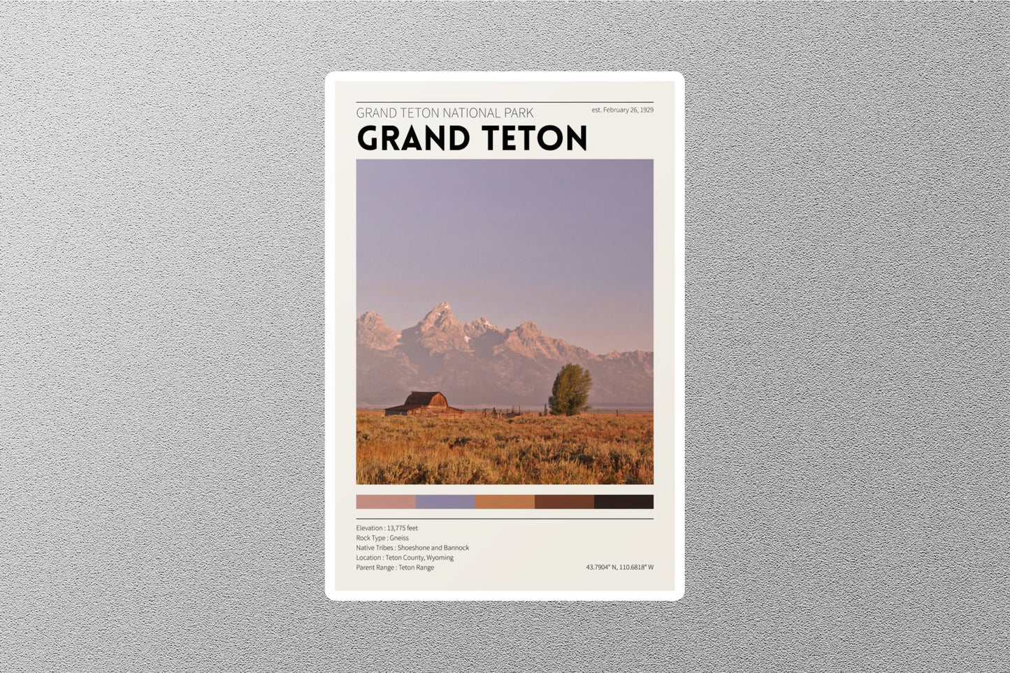 Grand Teton Travel Sticker