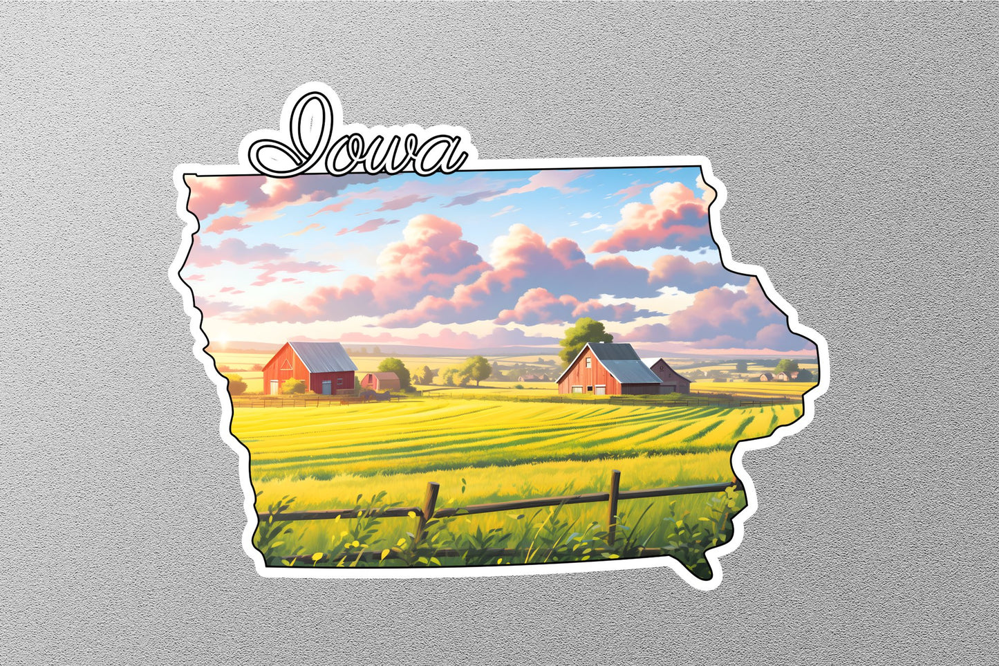 Iowa Map State Sticker