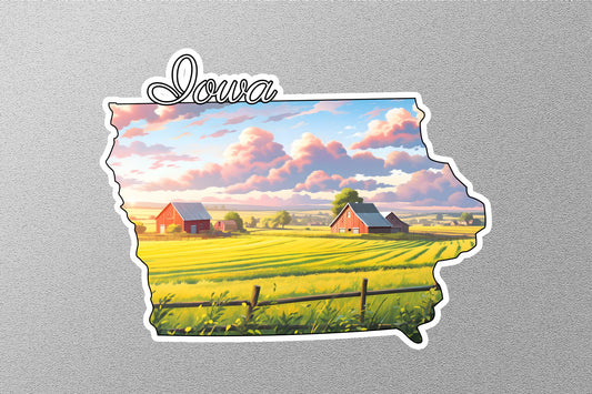 Iowa Map State Sticker