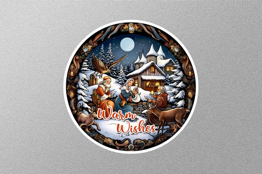 Warm Wishes Christmas Sticker