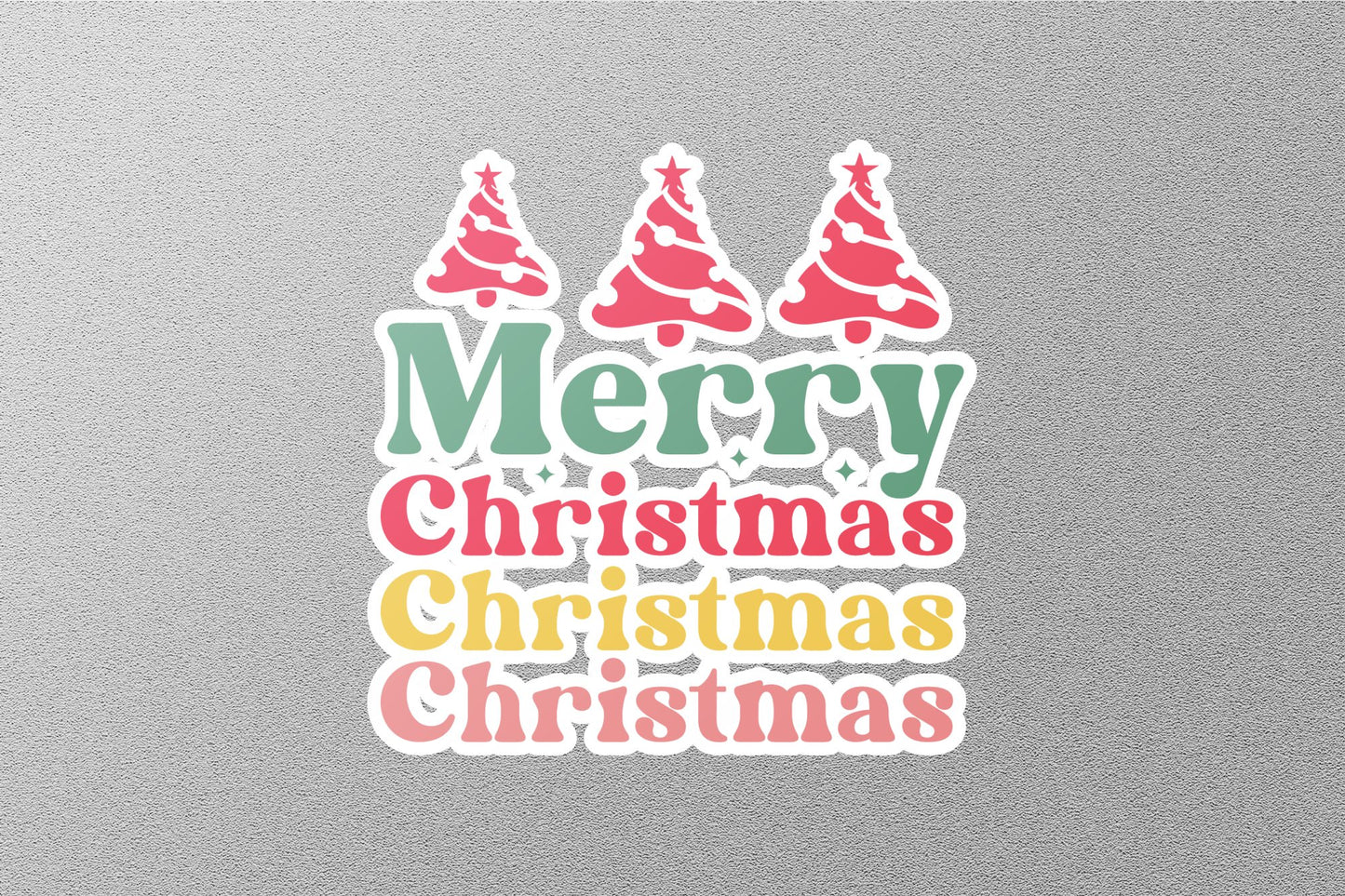 Merry Christmas Upper Case Christmas Sticker