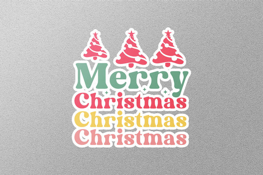 Merry Christmas Upper Case Christmas Sticker