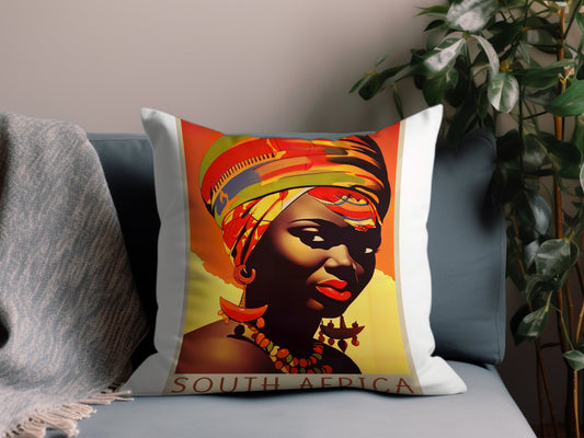Vintage South Africa Throw Pillow
