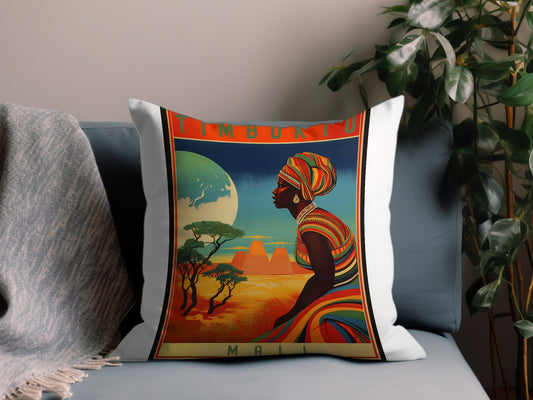 Vintage Mali Throw Pillow
