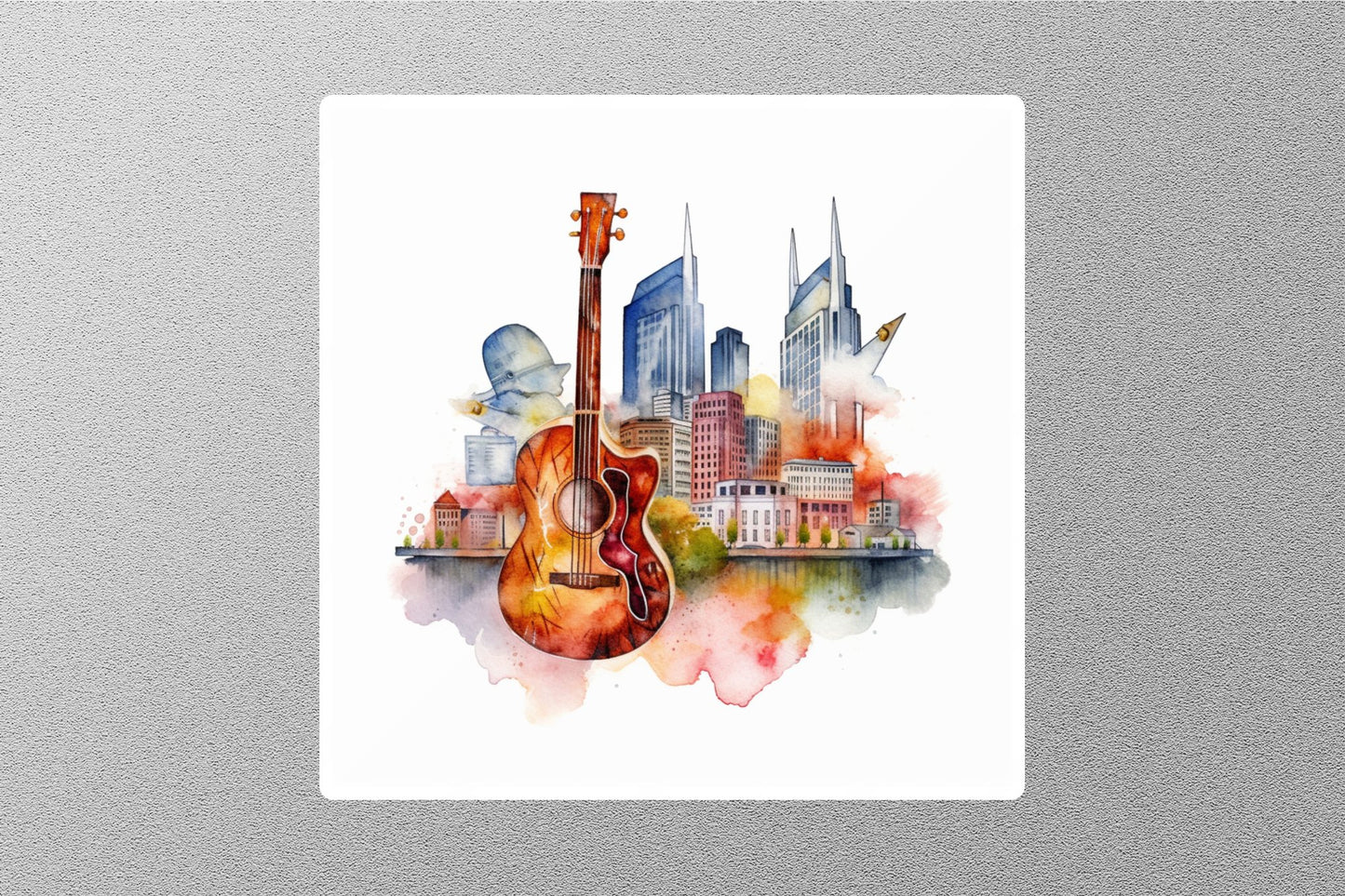 Memphis Skyline Watercolor Travel Sticker