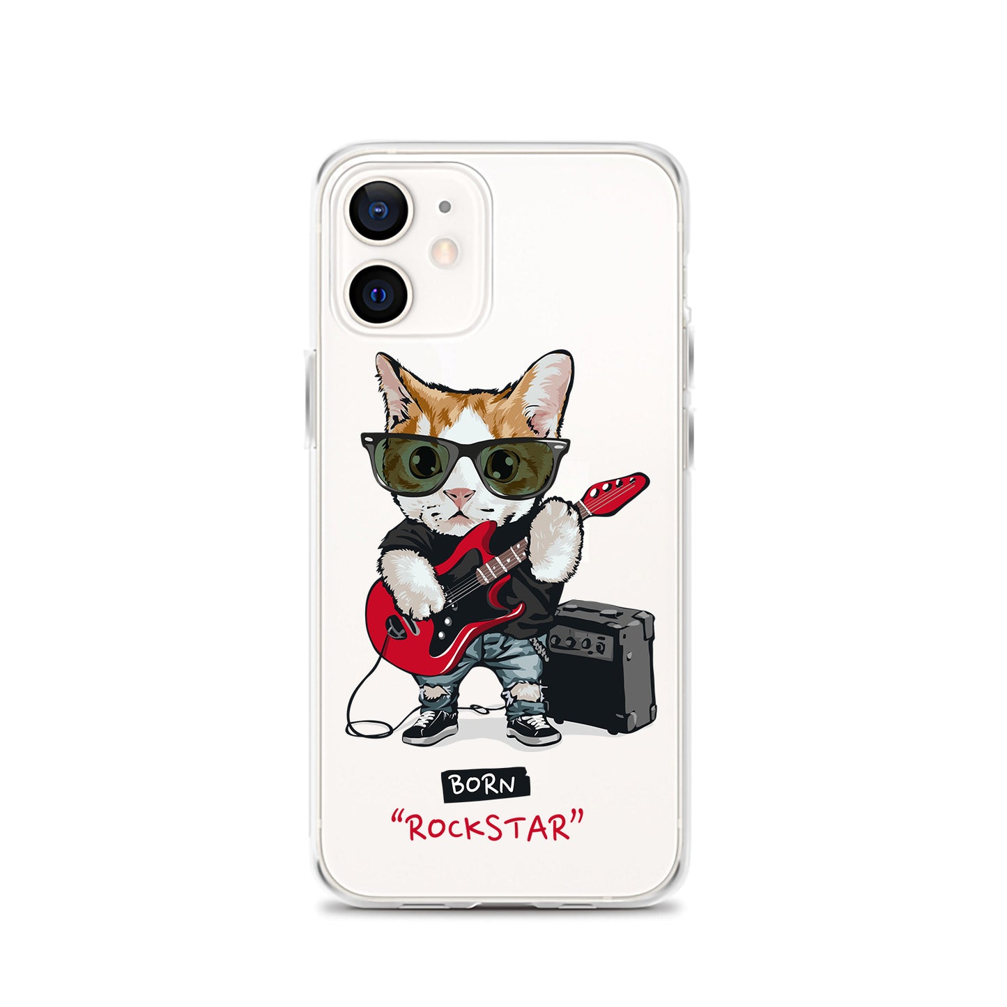 Born Rockstar iPhone Case, Clear Cat iPhone Case