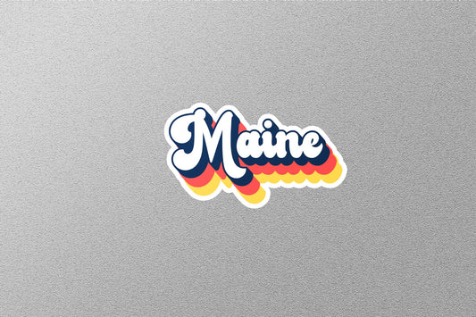 Retro Maine State Sticker