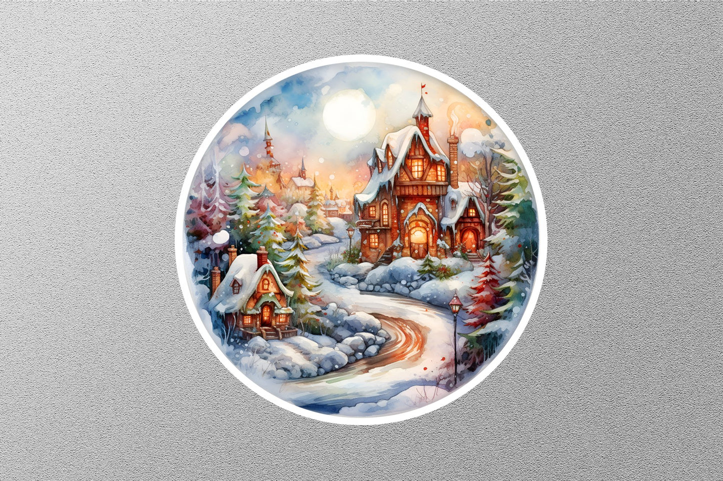 Old House Christmas Sticker