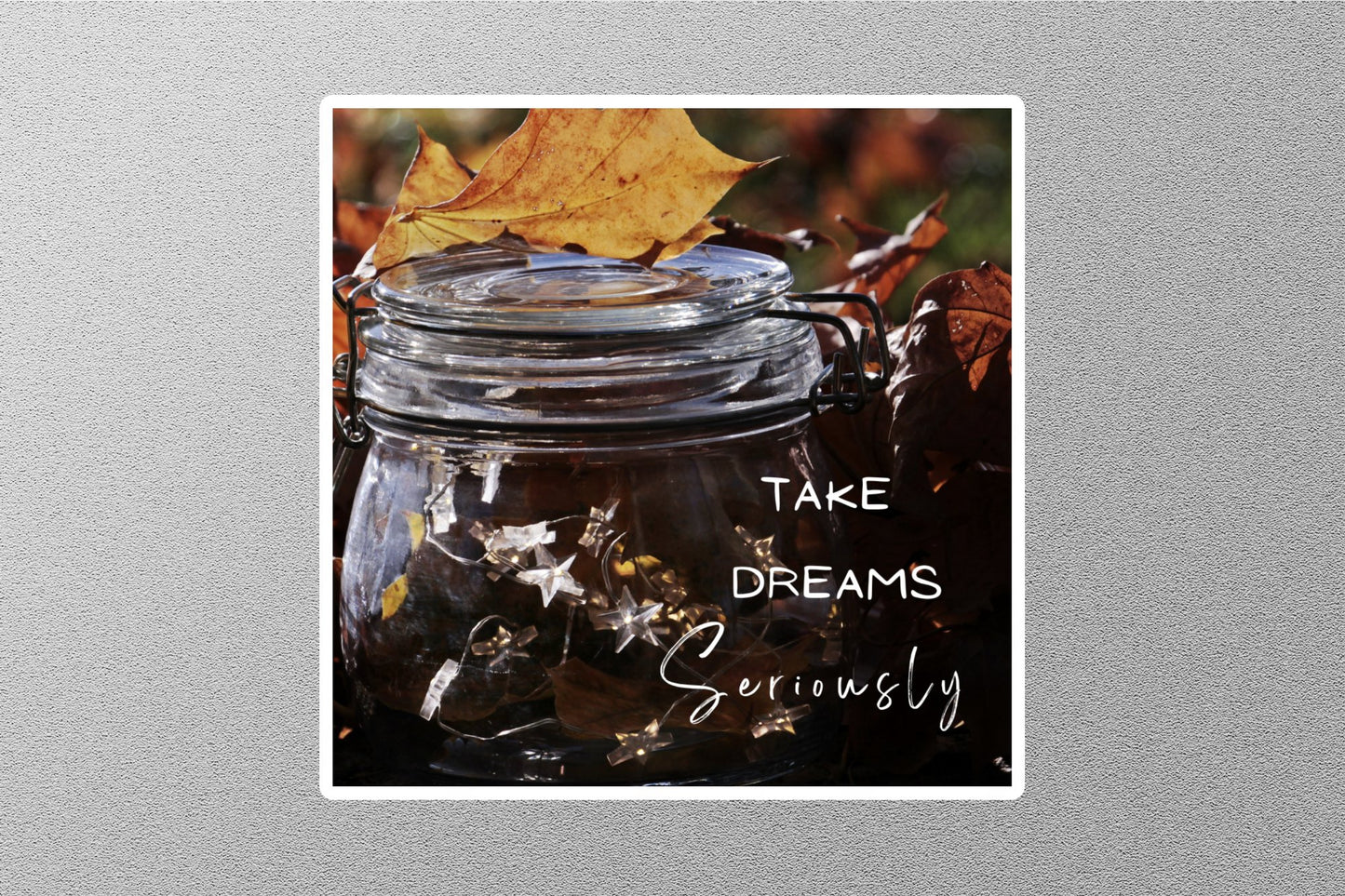 Take Dreams Seriously Inspirational Quote Sticker