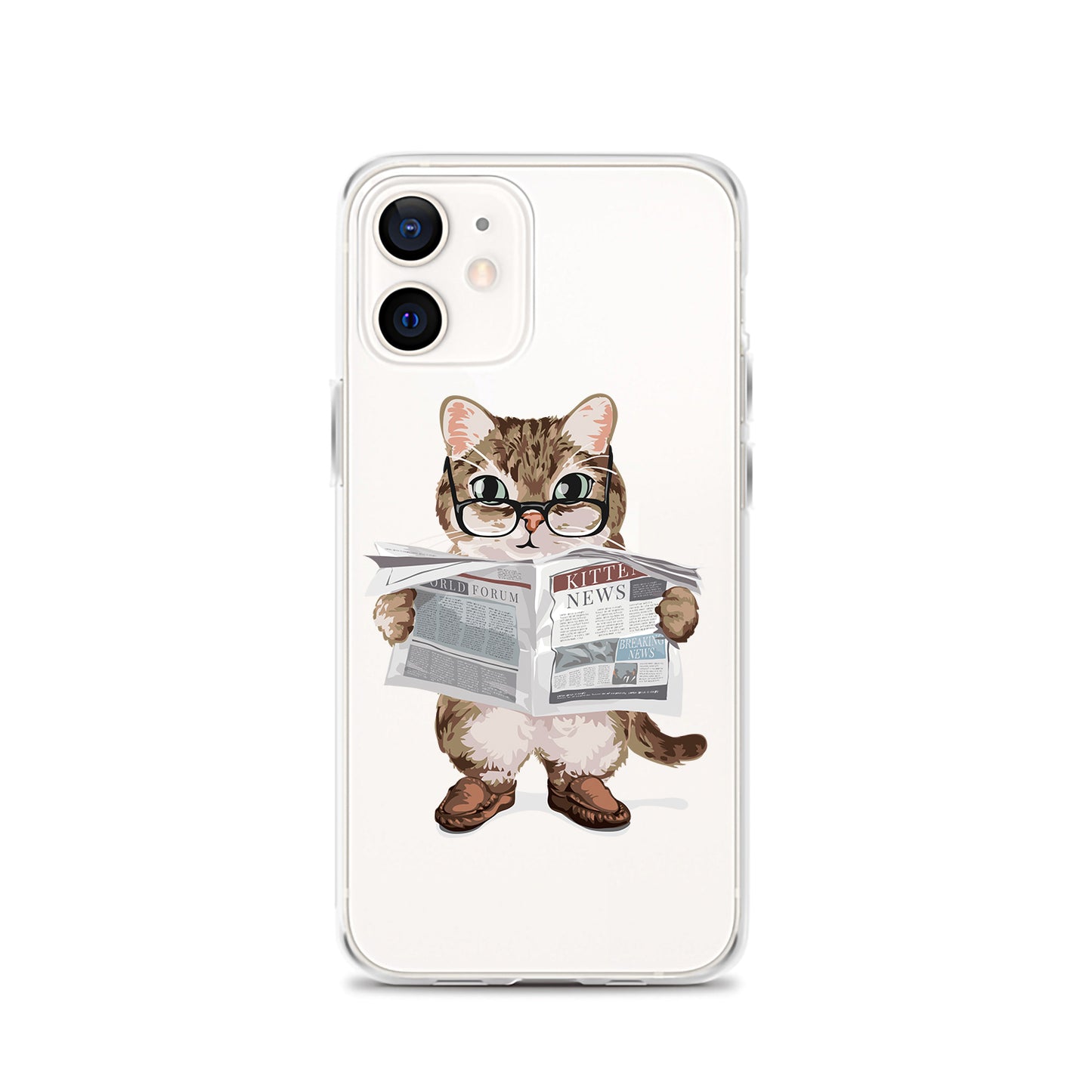 Cat Reading iPhone Case, Clear Cat iPhone Case