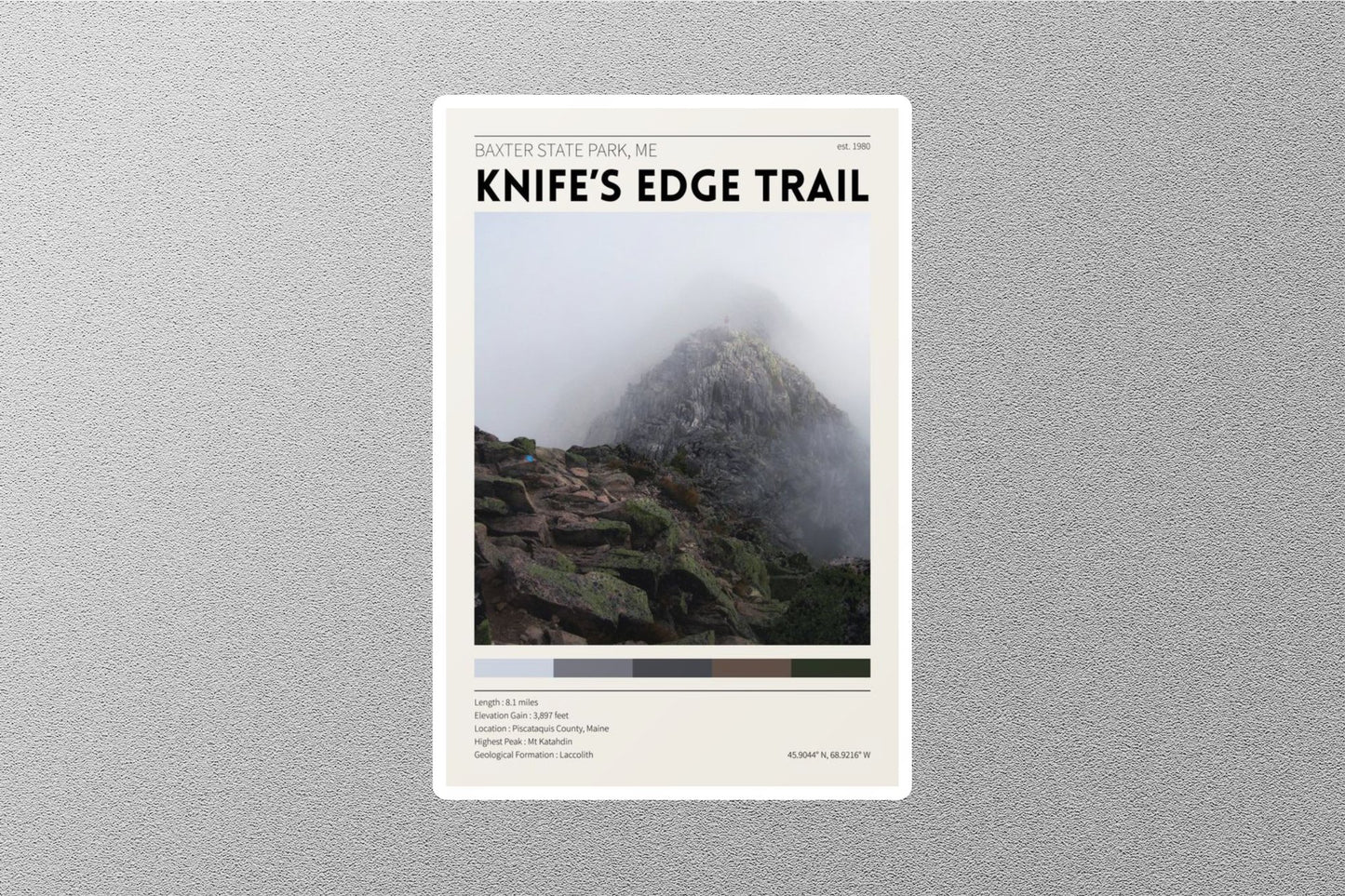 Knife's Edge Trail Travel Sticker