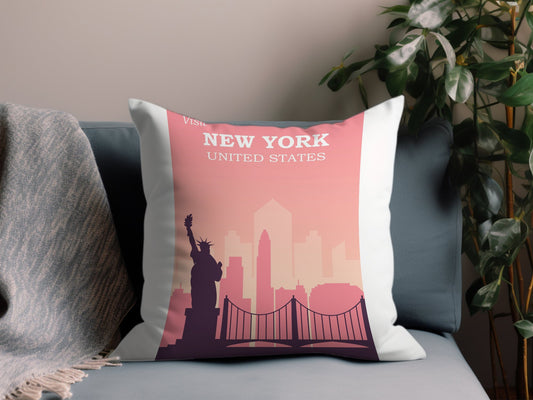 Vintage New York Throw Pillow