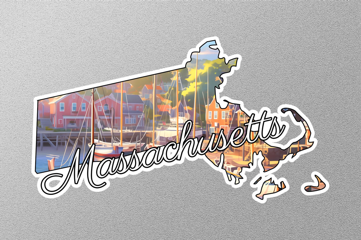 Massachusetts Map State Sticker