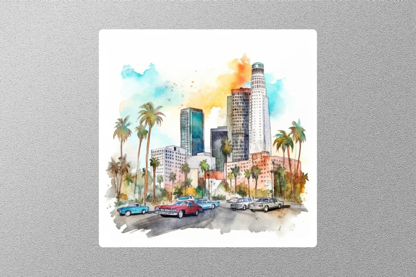 Los Angeles Skyline Watercolor Travel Sticker