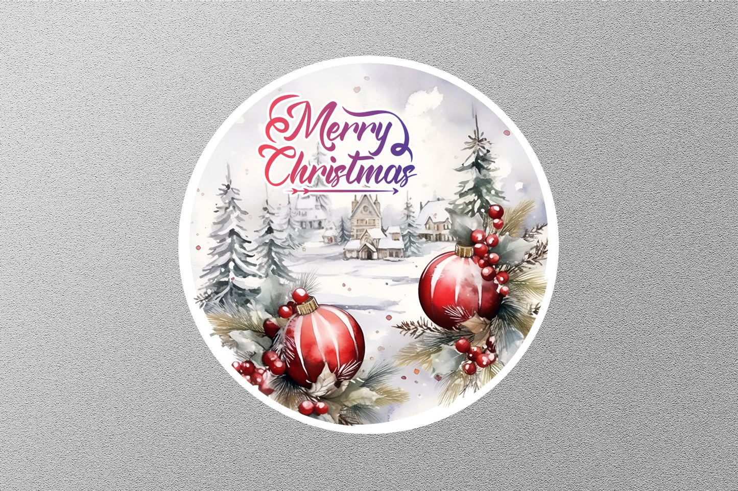 Old House Merry Christmas Sticker