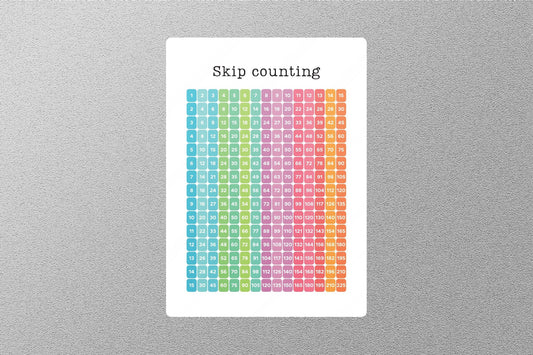 Skip Counting Chart Education Sticker