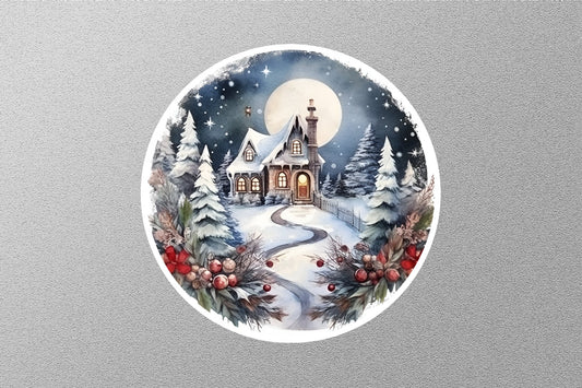 Snow House Christmas Sticker
