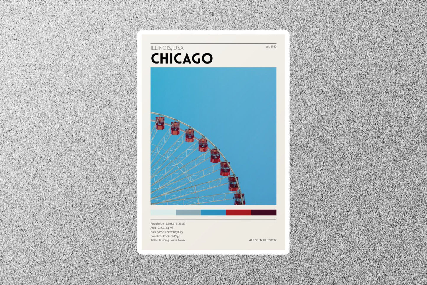 Chicago USA Travel Sticker