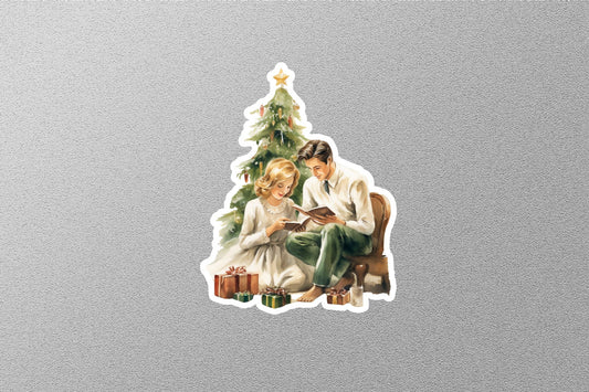 Wholesale Vintage Couple With Christmas Tree Sticker