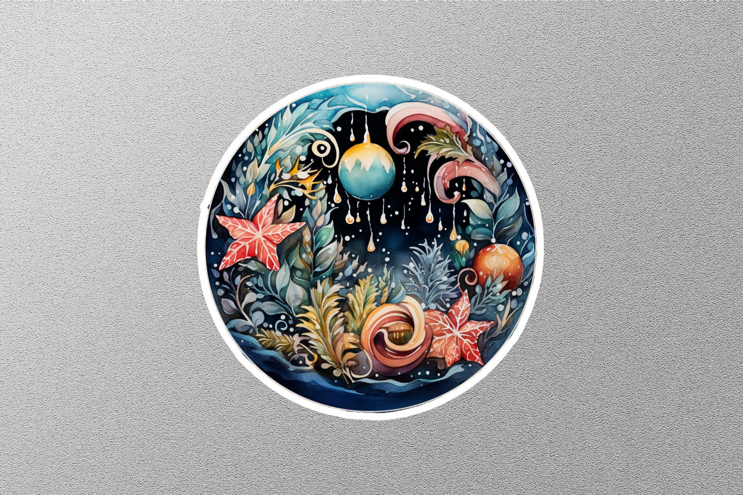 Moonlight Sky Winter Holiday Sticker