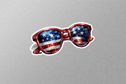 American Flag Sun Glasses Sticker