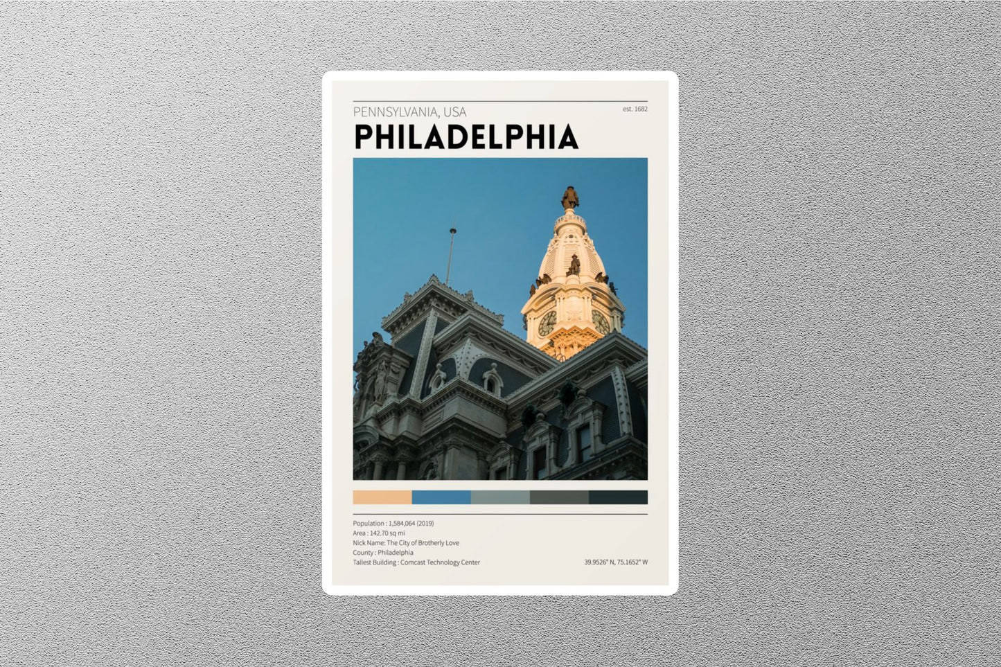 Philadelphia USA Travel Sticker