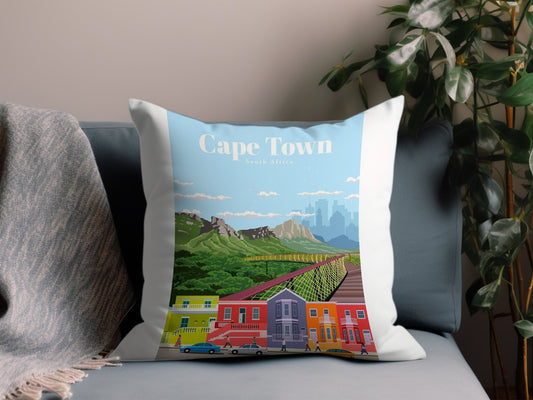 Vintage Cape Town Throw Pillow