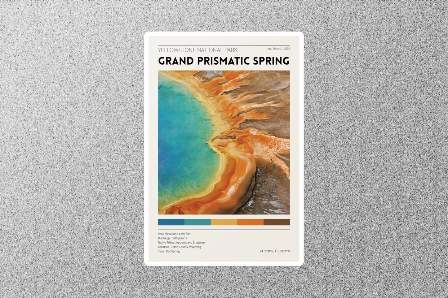 Grand Prismatic Spring Travel Sticker