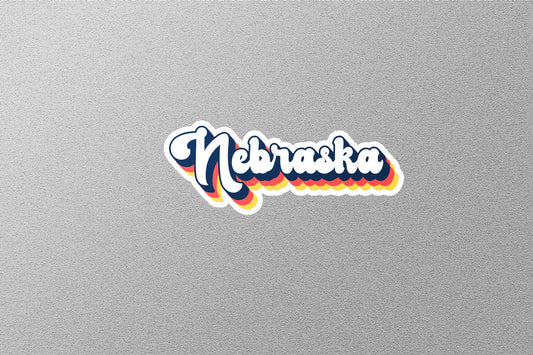 Retro Nebraska State Sticker