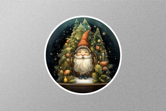 Smiley Old Gnomes Winter Holiday Sticker