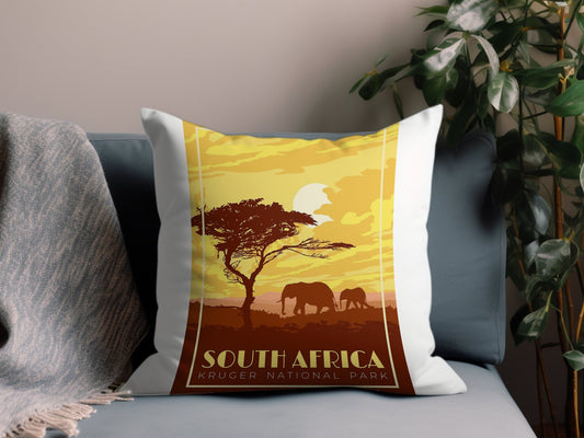 Vintage South Africa Throw Pillow