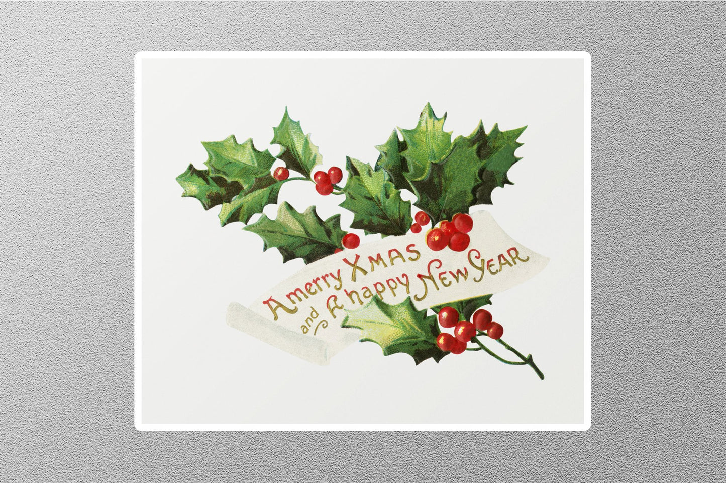 Wholesale Vintage Merry X Mas and A Happy New Year Christmas Sticker