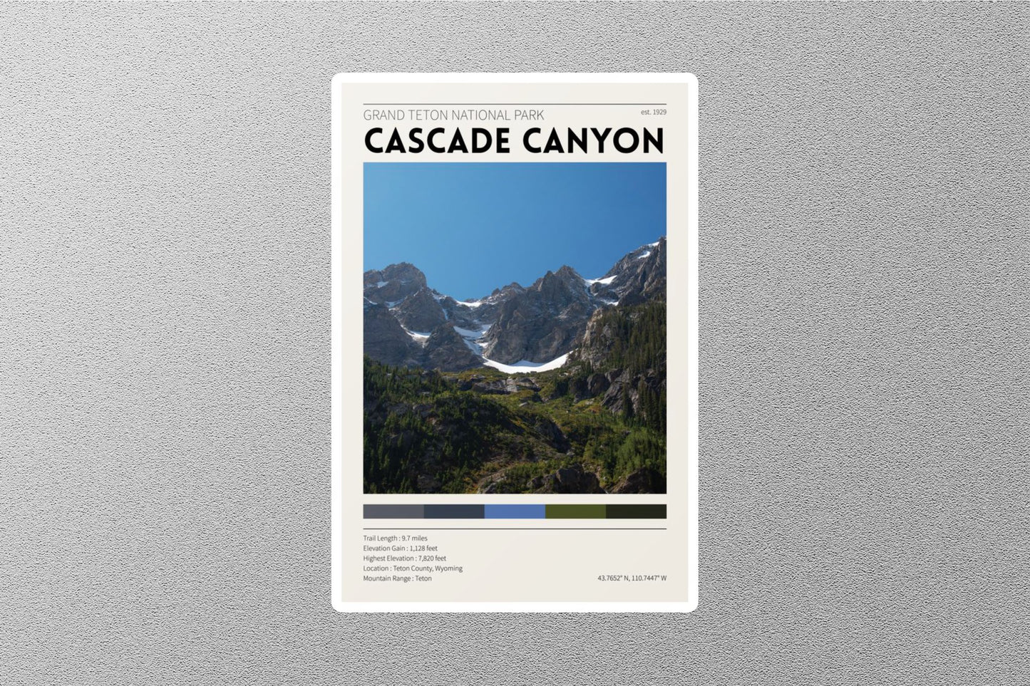 Cascade Canyon Travel Sticker