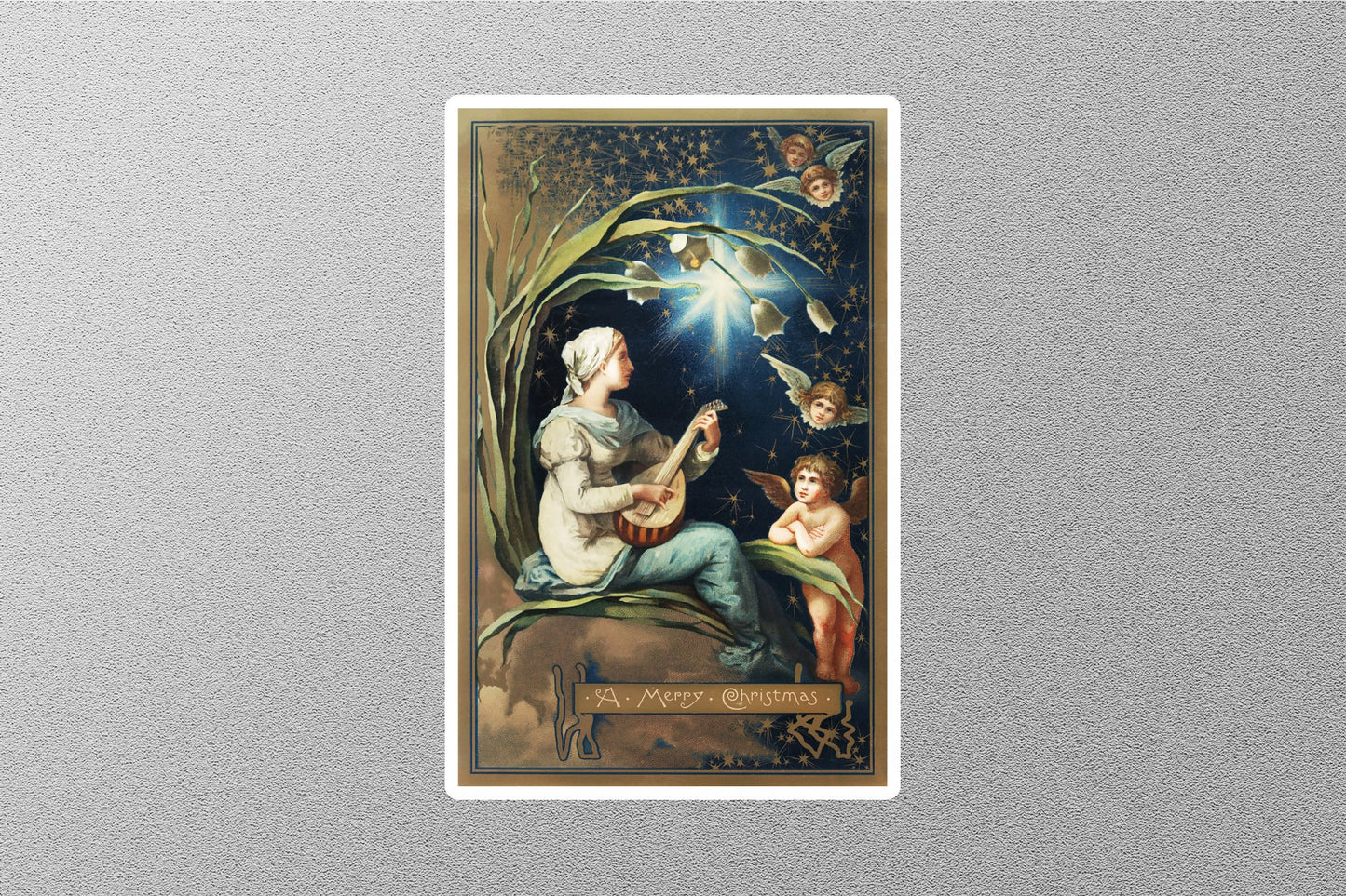 Wholesale Vintage Cherub Merry Christmas Sticker