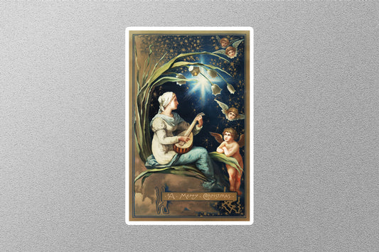 Wholesale Vintage Cherub Merry Christmas Sticker