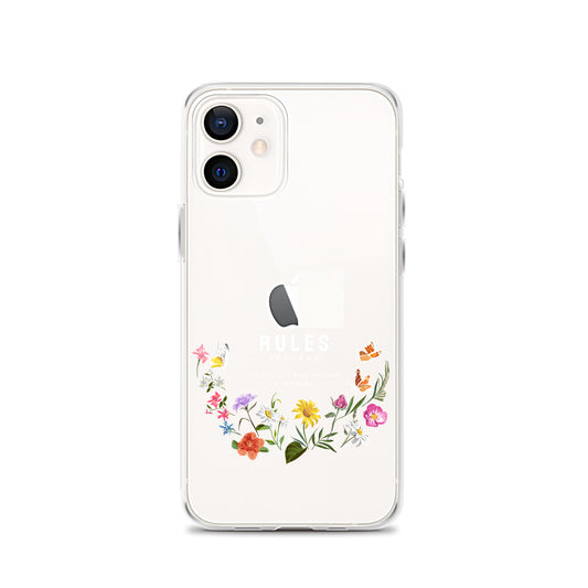 Rules Breaker iPhone Case, Clear Floral iPhone Case