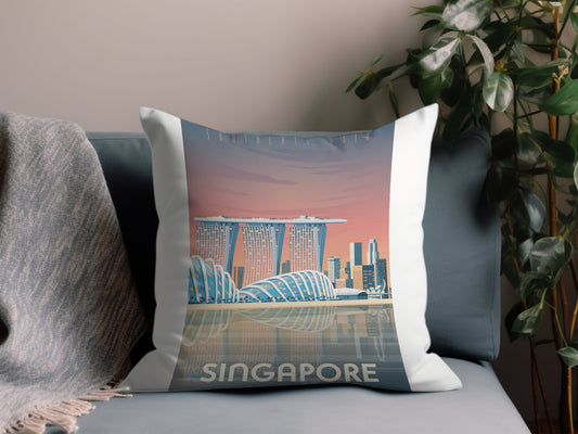 Vintage Singapore Throw Pillow