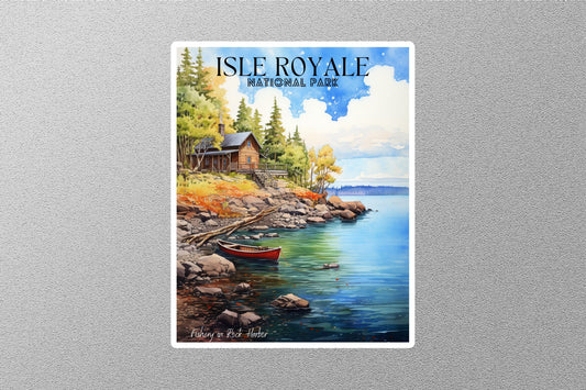 Vintage Isle Royale National Park Travel Sticker