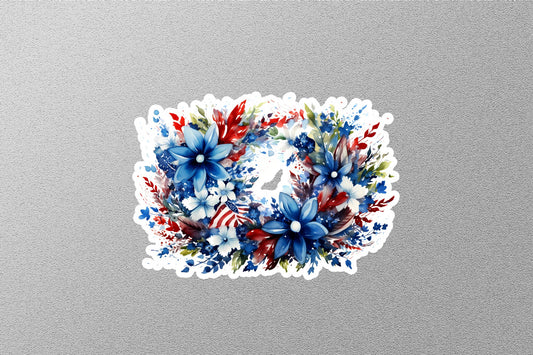 Patriotic Flowers With American Flag Sticker